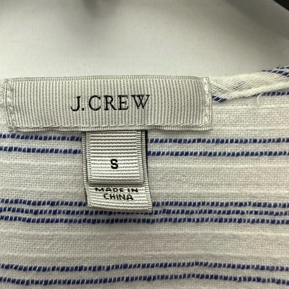 J Crew Embroidered Striped Tunic Cover Up Size Small Beachy Boho Cotton - Picture 4 of 5